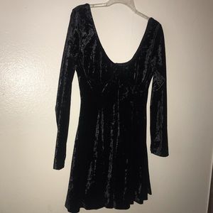 NWOT Black Velvet Bustier Dress